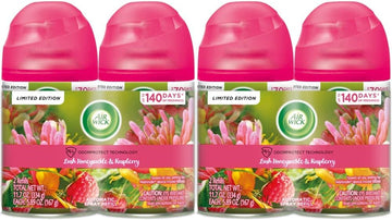 Air Wick Automatic Air Freshener Spray Refill, Lush Honeysuckle & Raspberry, Essential Oils, Odor Neutralization (Pack of 2)