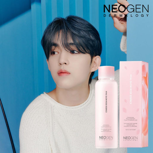 Dermalogy By Neogen Hyal Glow Rose Essence - Hydrating Essence With 74% Of Damask Rose Water Damask Rose Flower Oil & Damask Rose Extract 160Ml / 5.41 Oz