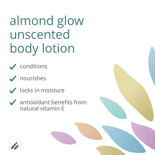 Home Health Almond Glow Unscented Body Lotion - 8 Fl Oz - Skin Moisturizer & Massage Oil, With Peanut, Olive & Lanolin Oils Plus Vitamin E - Non-Gmo, Paraben-Free, Vegetarian