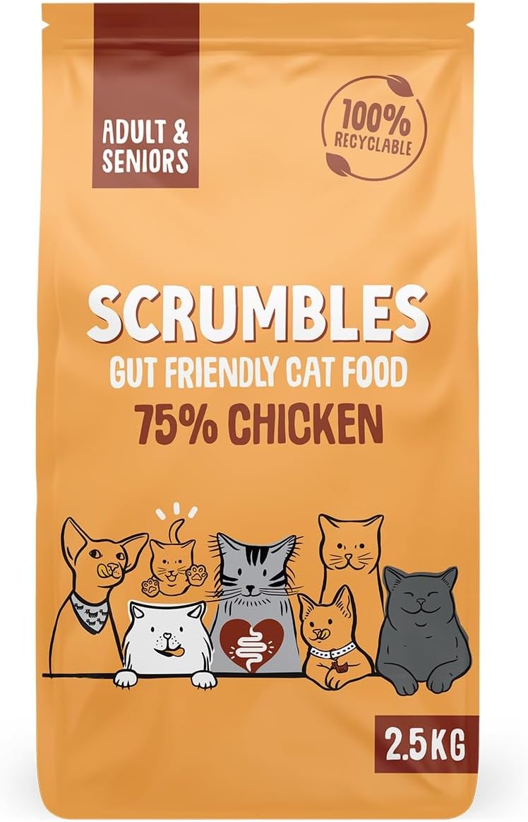 Scrumbles All Natural Dry Cat Food with 75% Chicken, High Protein Food For Adults And Seniors, 2.5Kg,package may vary?CAC25-1