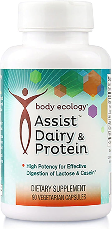 Body Ecology Assist Dairy And Protein | High Potency Supplements For Effective Digestion Of Lactose And Casein | Supports Healthy Digestion | 90 Vegetarian Count