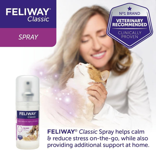 Feliway Classic 20Ml Spray, Comforts Cats And Helps Solve Behavioural Issues And Stress/Anxiety In The Home And On The Move - 20 Ml (Pack Of 1)281082E