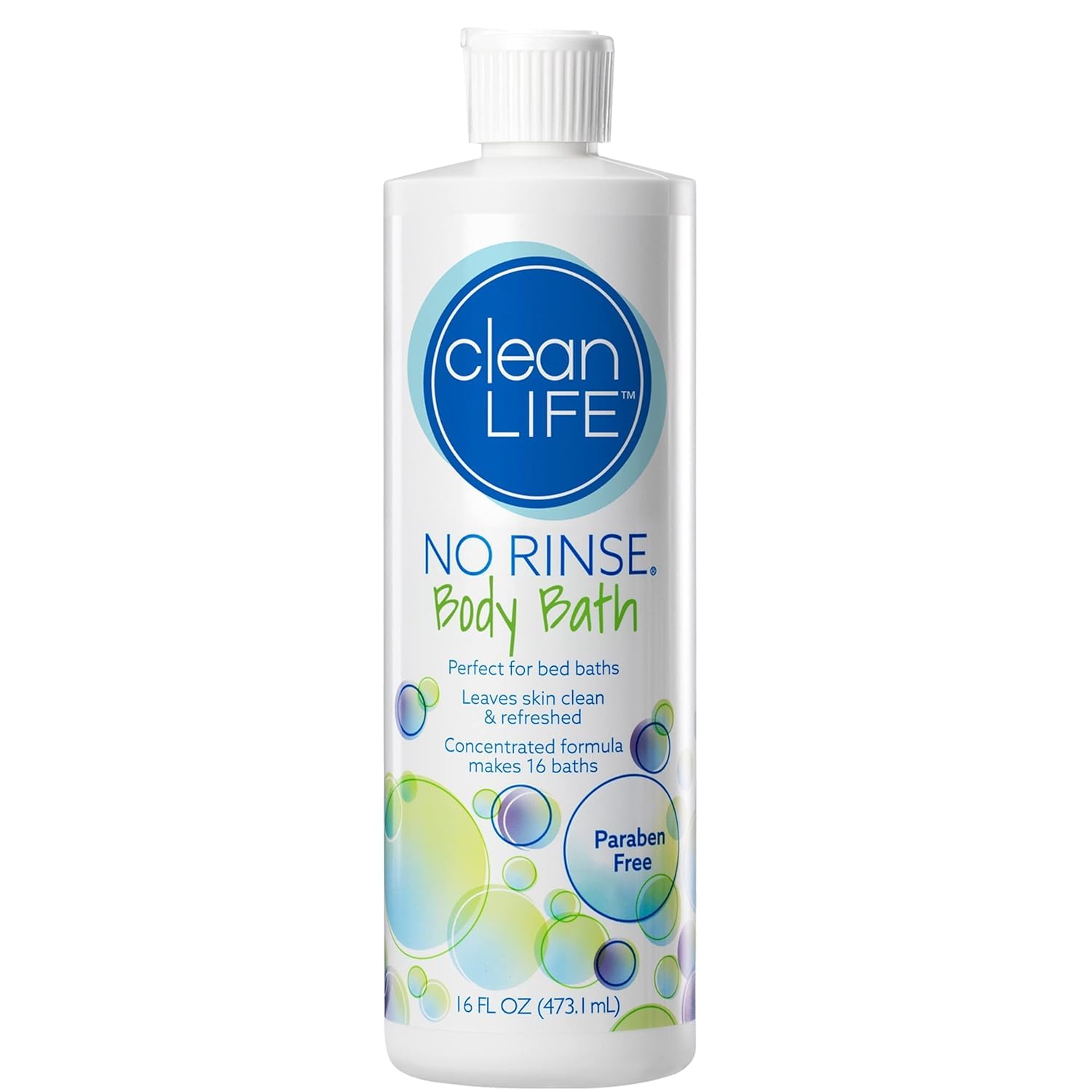 No-Rinse Body Bath, Concentrated Liquid, Lightly Scented, 16 Oz. Bottle, 1 Count