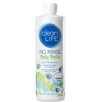 No-Rinse Body Bath, Concentrated Liquid, Lightly Scented, 16 Oz. Bottle, 1 Count