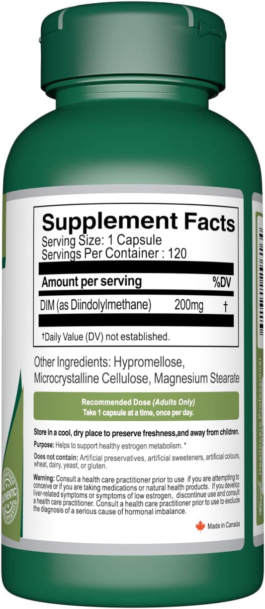 Vorst DIM Supplement 200mg (Diindolylmethane) 120 Vegan Capsules | Helps Support Healthy Estrogen Metabolism