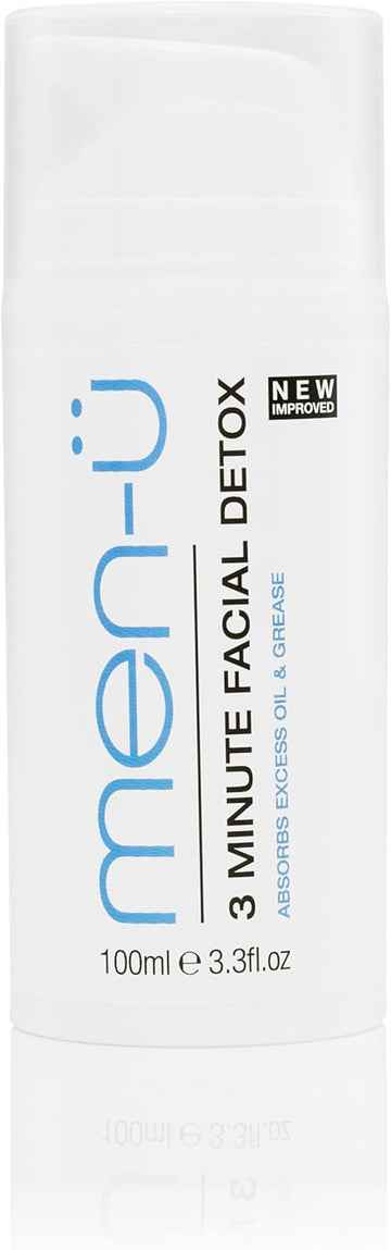 Men-Ü 3 Minute D-Tox 15Ml Mens Face Mask, Highly Absorbent Vegan Clay Mask – Up To 12 Applications. Witch Hazel Leaves Skin Clean, Dry, Firm, And Fresh