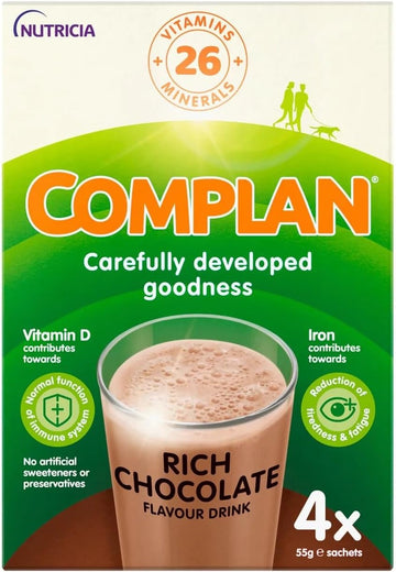 Complan Rich Chocolate Flavour Drink, 4 X 55G Sachets