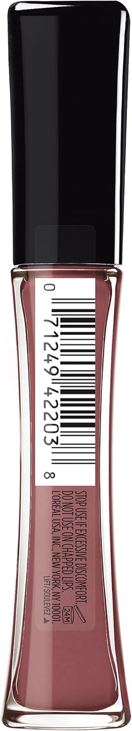 L'Oreal Paris Infallible Pro Gloss Plump Lip Gloss With Hyaluronic Acid, Long Lasting Plumping Shine, Lips Look Instantly Fuller And More Plump, Radiant Mauve, 0.21 Fl. Oz