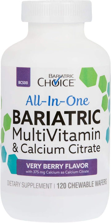 Bariatric Choice All-in-One Bariatric MultiVitamin with 375 mg Calcium Citrate, Very Berry (120ct)