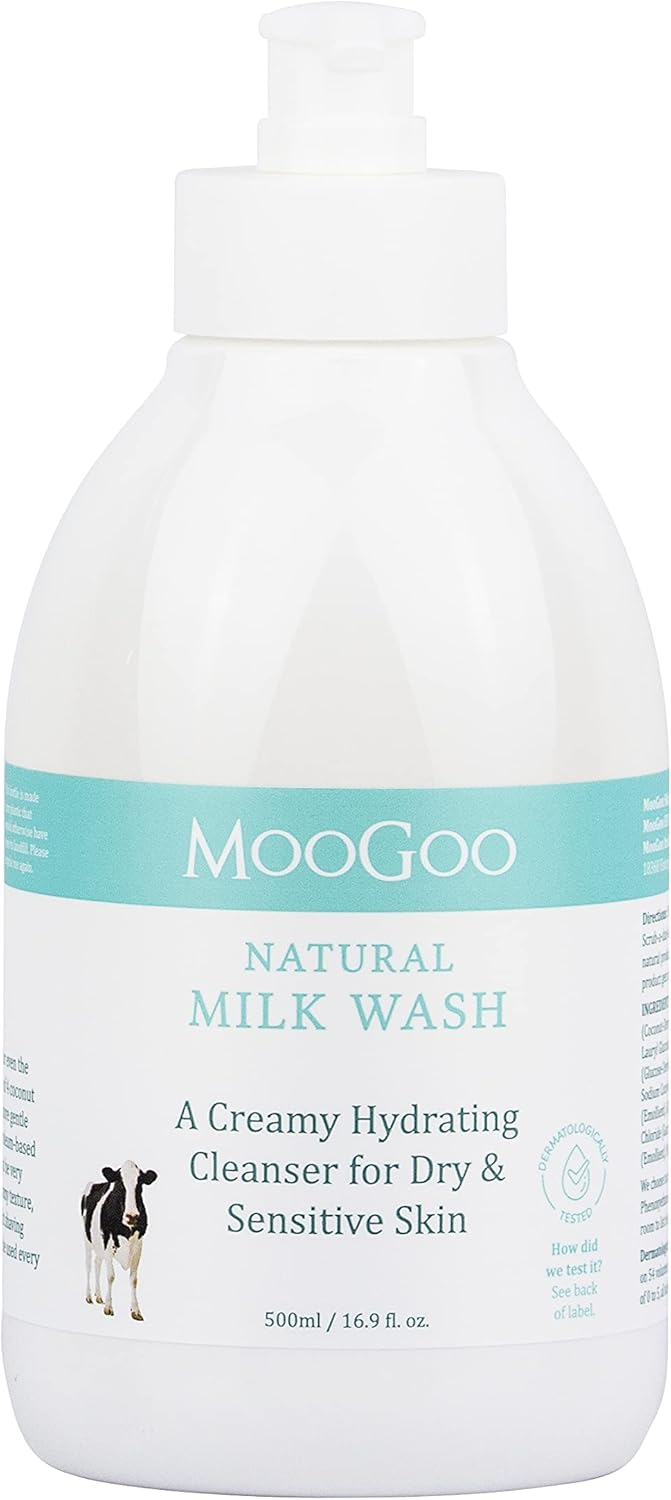 Moogoo Milk Wash - Natural Creamy Body Wash & Cleanser, Soap-Free, Sls-Free. For Dry, Sensitive Skin, 500Ml / 16.9 Fl. Oz