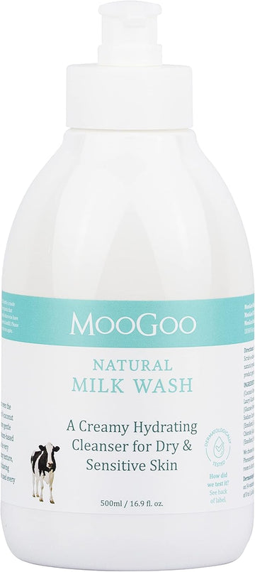 Moogoo Milk Wash - Natural Creamy Body Wash & Cleanser, Soap-Free, Sls-Free. For Dry, Sensitive Skin, 500Ml / 16.9 Fl. Oz
