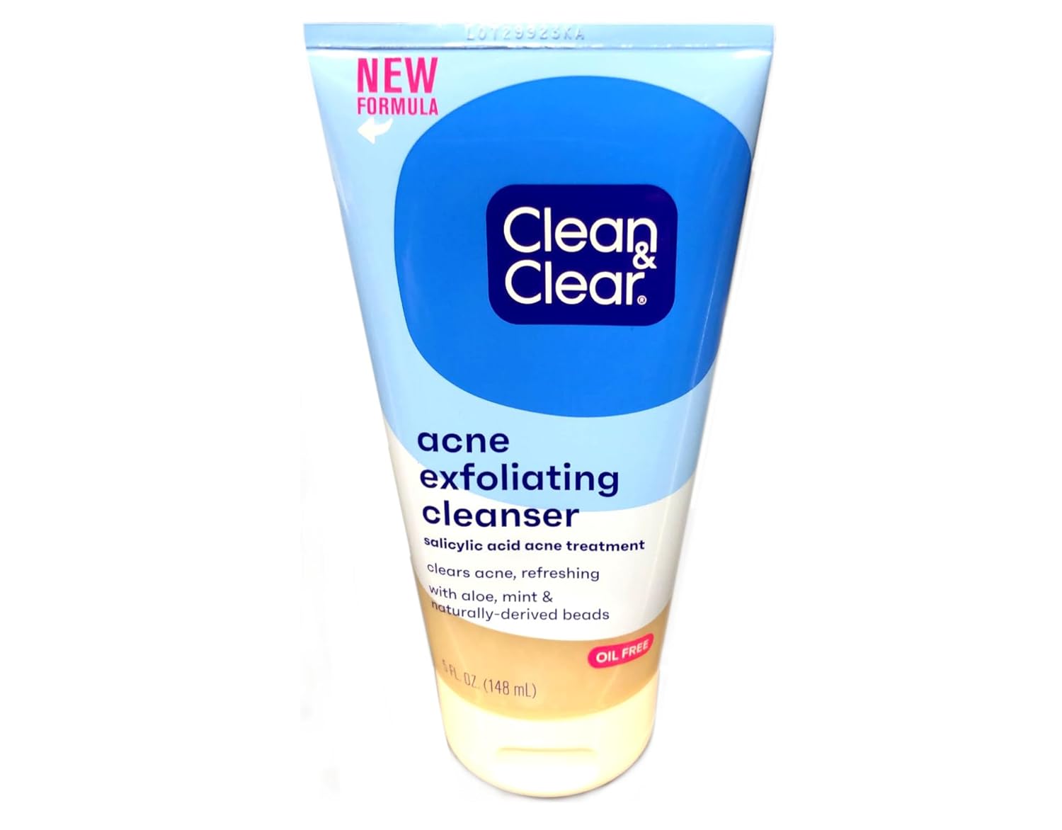 Clean & Clear Acne Triple Clear Exfoliating Facial Scrub With 2% Salicylic Acid Acne Medicine, Aloe & Mint For Acne-Prone Skin, Soothing Oil-Free & Non-Comedogenic Acne Face Scrub, 5 Oz (Pack Of 3)