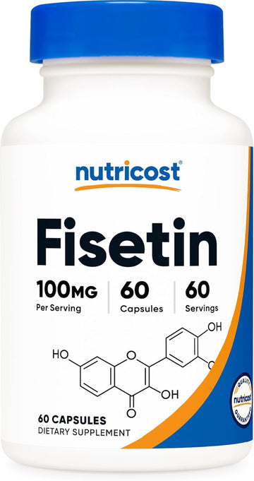 Nutricost Fisetin Capsules 100mg, 60 Capsules - Natural Polyphenol Antioxidant - Non-GMO, Gluten Free, and Vegan Friendly Supplement