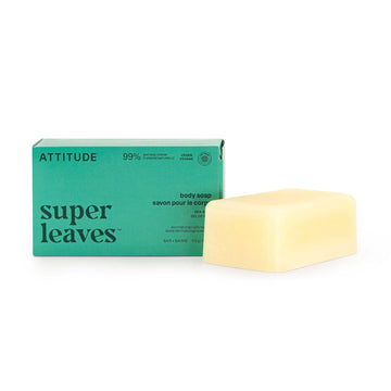 Attitude Body Soap Bar, Natural Origin, Protects And Softens Dry Skin, Coconut & Olive Oils, For Men And Women, Ewg Verified & Vegan, Sandalwood, 4 Oz