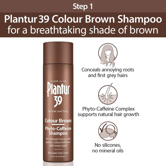 Plantur 39 Caffeine Shampoo And Conditioner Set For Brown Brunette Hair | Conceal Hairline Prevents And Reduces Hair Loss | Unique Formula Supports Hair Growth | 250Ml Shampoo And 150Ml Conditioner