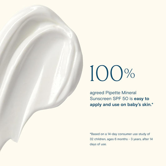 Pipette Mineral Sunscreen - Spf 50 Broad Spectrum Baby Sunblock With Non-Nano Zinc, Uvb/Uva Non-Toxic Sun Protection For Kids & Sensitive Skin, 4 Fl Oz