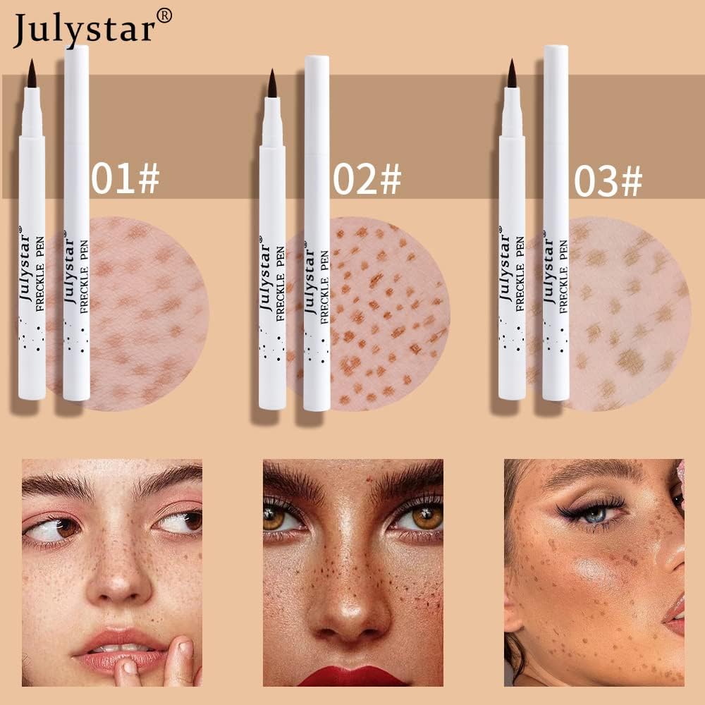 Julystar Natural Makeup Simulation Freckle Pen Color Rendering, Waterproof, Makeup Free, Face Makeup, Freckle Point Makeup Pen (03#)