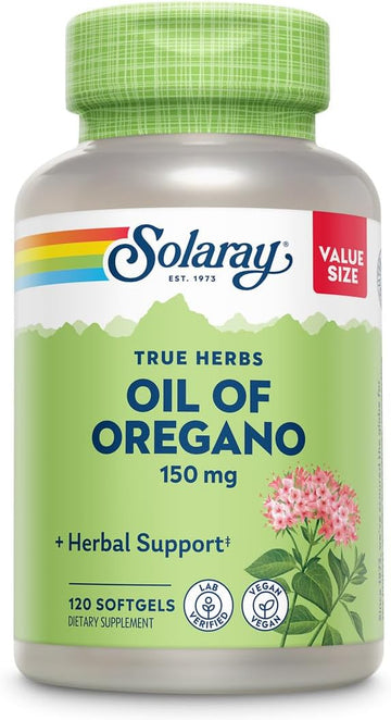 Solaray Oil Of Oregano Softgels 150 Mg - Oregano Oil Supplement For Powerful Wellness Support - Gentle Digestion - Extra Virgin Olive Oil Base - Vegan, 60-Day Guarantee - 120 Servings, 120 Softgels