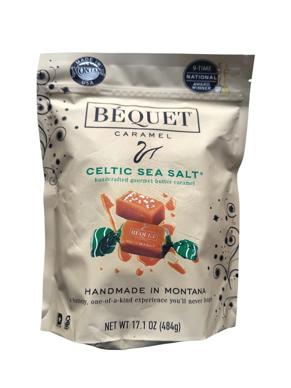 Bequet Caramel Celtic Sea Salt, 17.1 Ounce