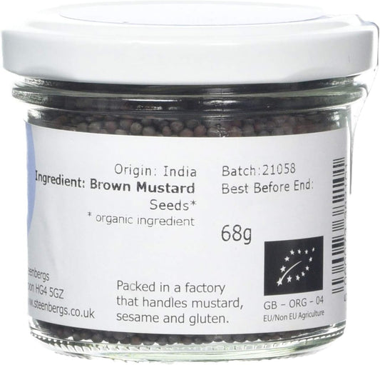 Steenbergs Organic Brown Mustard Seed Standard Jar 68G