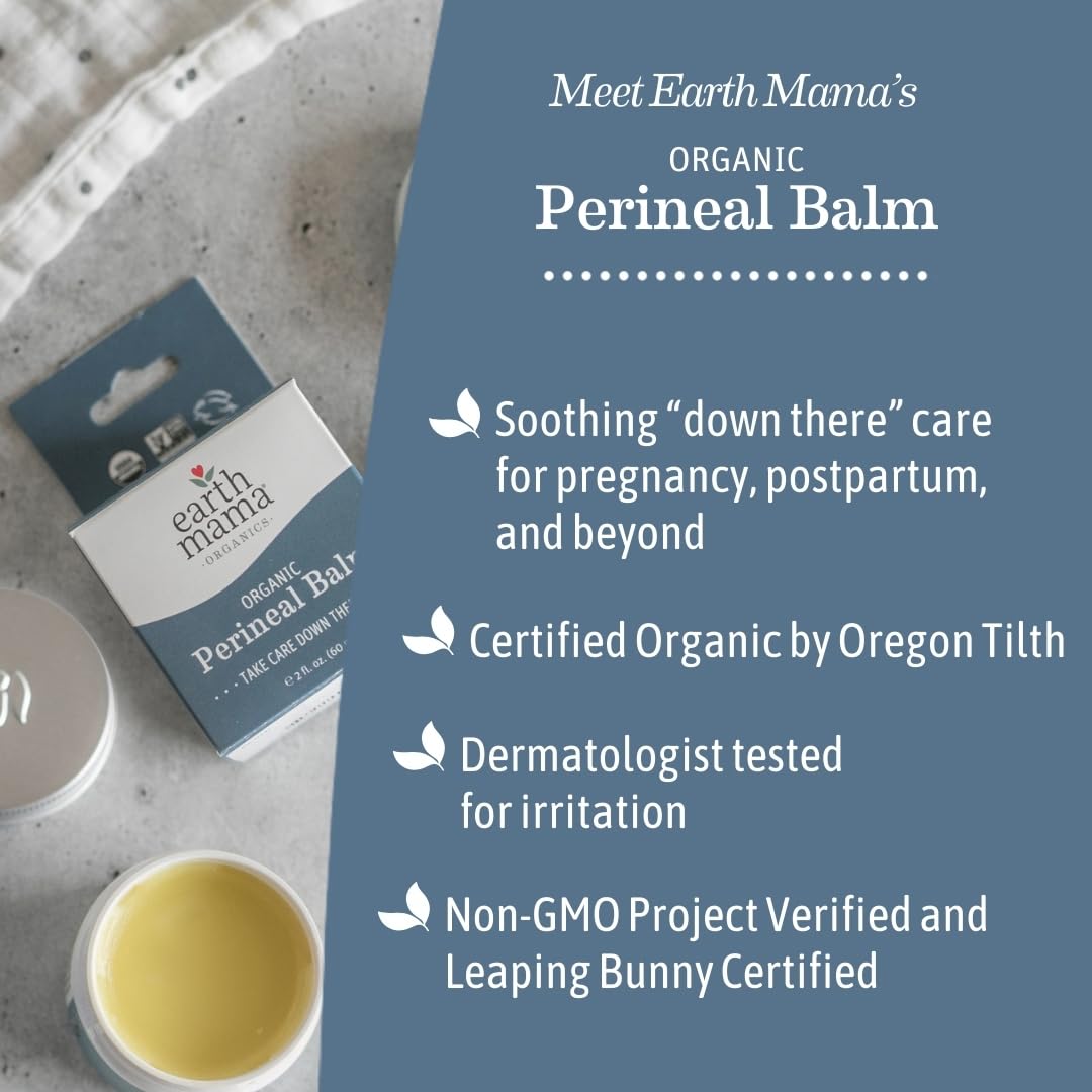 Earth Mama Organic Perineal Balm | Naturally Cooling Herbal Salve for Pregnancy and Postpartum Relief with Witch Hazel & Calendula, Feminine Care Essentials, No Benzocaine or Butane, 2-Fluid Ounce : Maternity Skin Care Products : Beauty & Personal Care