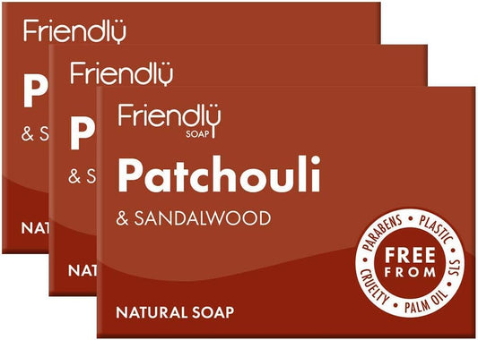 Friendly Soap | Friendly Soap Natural Patchouli & Sandalwood Soap | 3 x 95g : Amazon.co.uk: Beauty