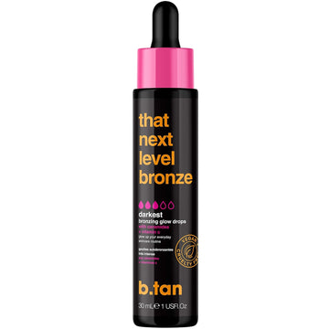 b.tan Dark Self Tan Drops for Face & Body | That Next Level Bronze - Darkest Self Tanner Bronzing Glow Drops, Vegan, Cruelty Free, 1.0 Fl Oz