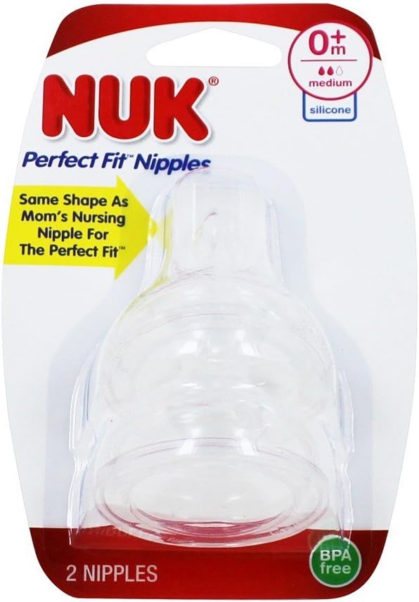 NUK 0+ Months Orthodontic Medium Flow Silicone Nipples 2 ct