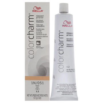 Colorcharm Permanent Gel Hair Color For Gray Coverage, 1N/051 Black, 2 Oz