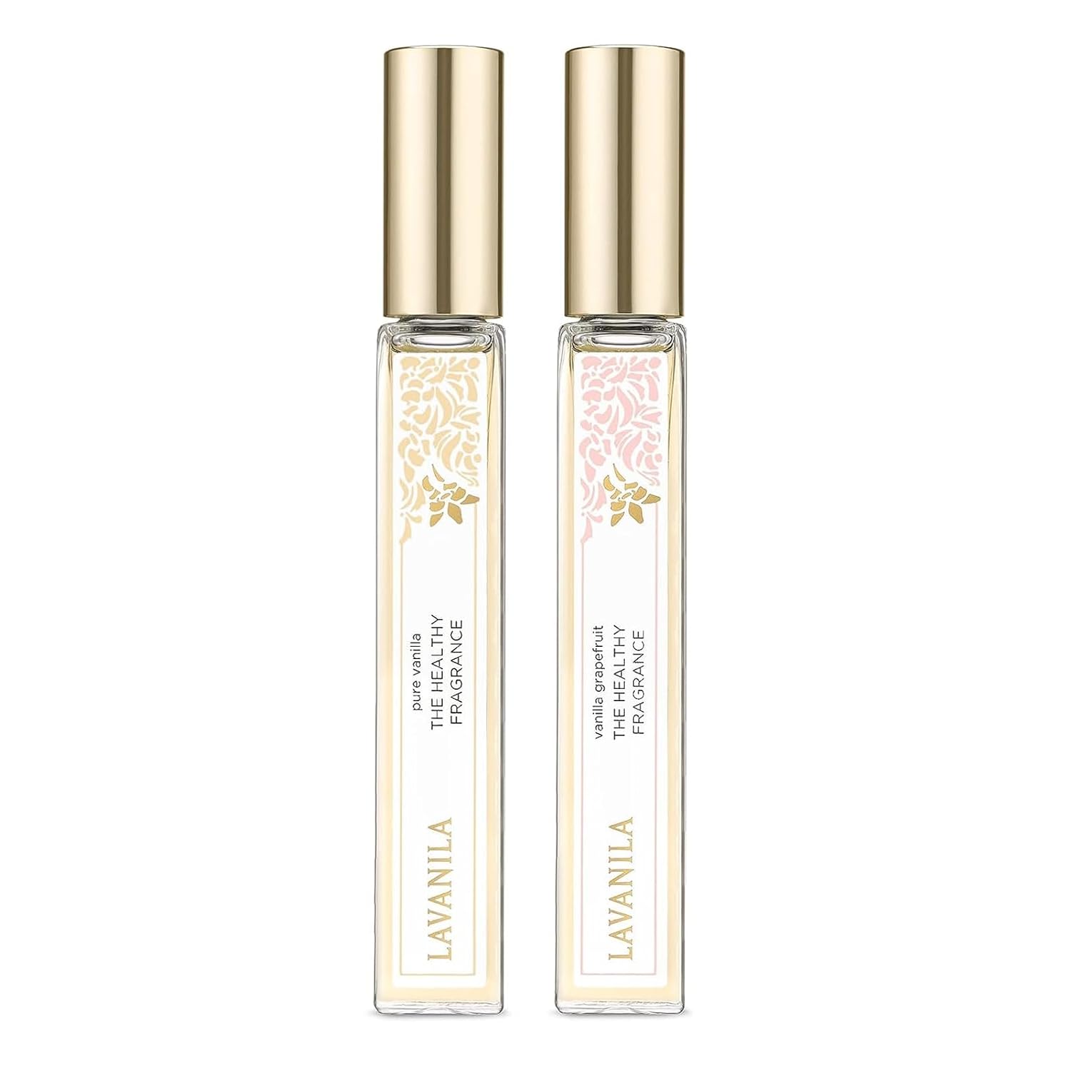 Lavanila Roller Perfume Set Of 2, Includes Pure Vanilla + Vanilla Grapefruit - The Healthy Fragrance For Women, Clean And Natural