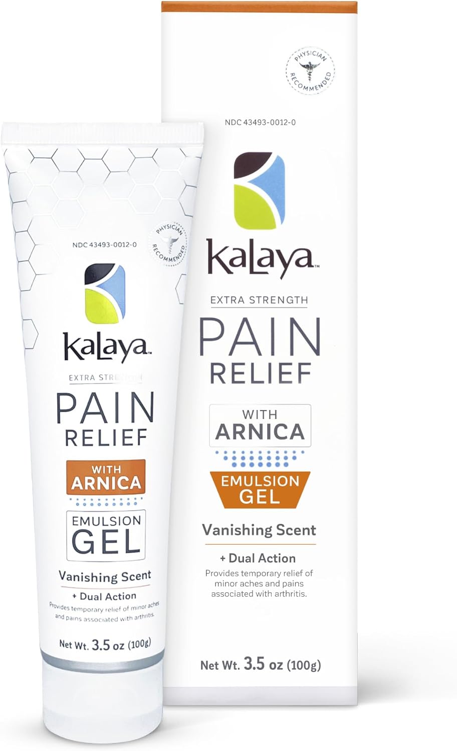 Kalaya Extra Strength Pain Relief Gel With Arnica -Fast Acting, Long Lasting, Vanishing Scent, Medically Formulated For Arthritis, Joints, Muscle, Back, Neck, Shoulder, Hand And Knee Pain