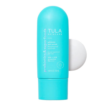 Tula Skin Care Ultimate Sun Serum - Pentapeptide Sunscreen, Broad Spectrum Spf 50, Uva + Uvb Protection, Silky, Weightless Formula Glides On & Absorbs Instantly, 1.69 Fl. Oz