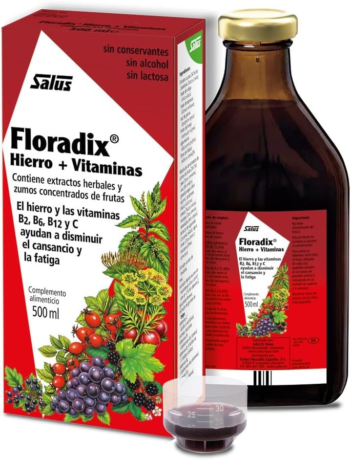 Flora, Floradix Iron + Herbs, Natural Liquid Iron Supplement, 17 Fl Ounce (500 Ml)