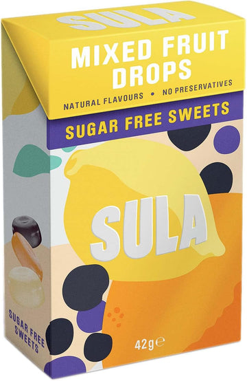 Sula Mixed Fruit Drops, Sugar Free Boiled Sweets With Natural Flavour, 42 G (Pack Of 14)