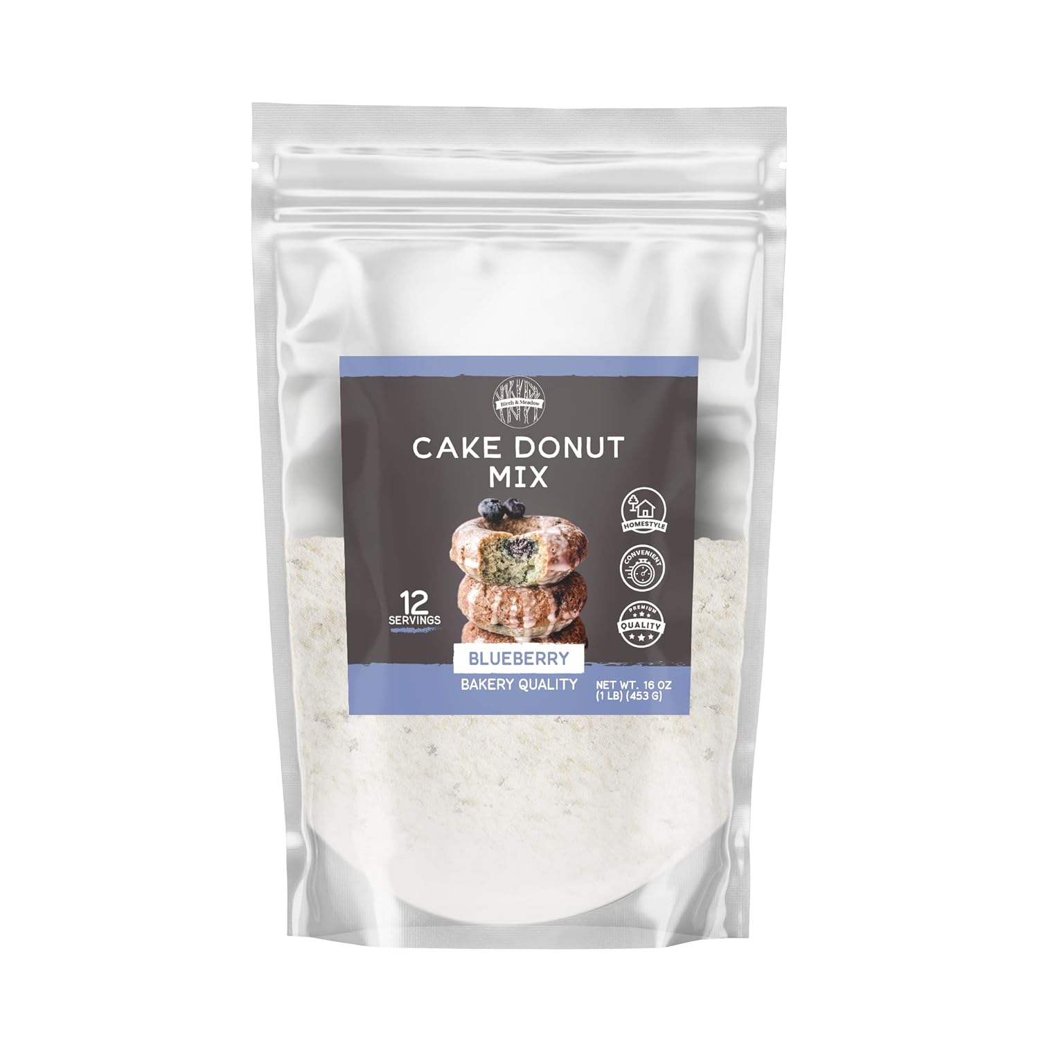 Birch & Meadow 1 Lb, Blueberry Flavored Cake Donut, Easy To Make, Frying And Baking