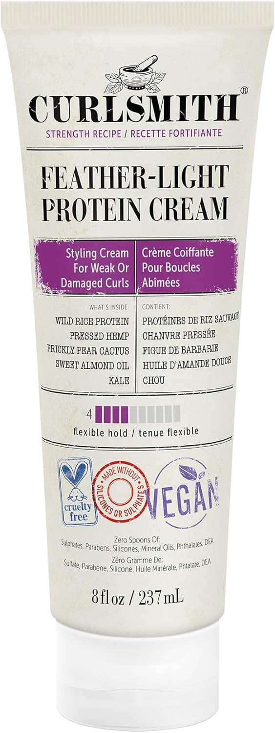 Curlsmith - Feather-Light Protein Cream, Hair Styling Cream For Weak, Damaged Curls, Medium Hold (237Ml)