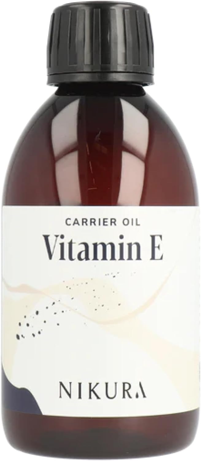 Nikura Vitamin E Oil - 250Ml | Vitamin E Oil For Skin, Face, Hair, Body, Scalp & Nails | Moisturising & Hydrating | For Essential Oils | Natural, Vegan & Uk | Bpa Free