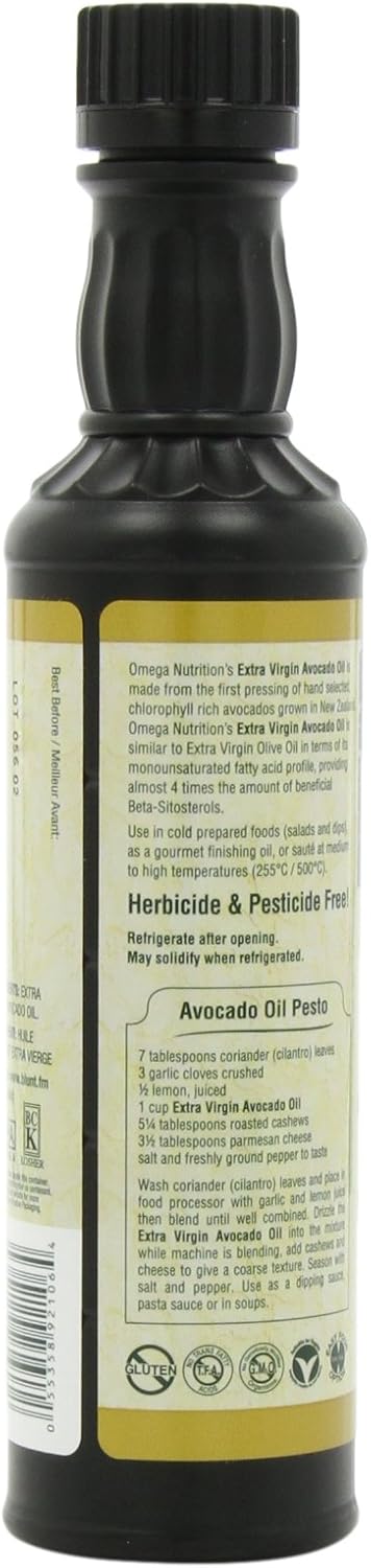 Omega Nutrition Avocado Oil, Extra Virgin, 8-Ounce : Grocery & Gourmet Food