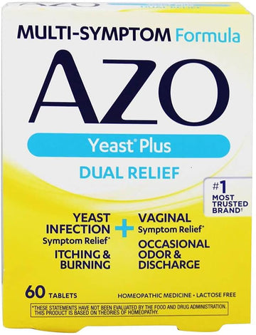 Azo Yeast Plus Tablets 60 Ea (Pack Of 6) - Packaging May Vary