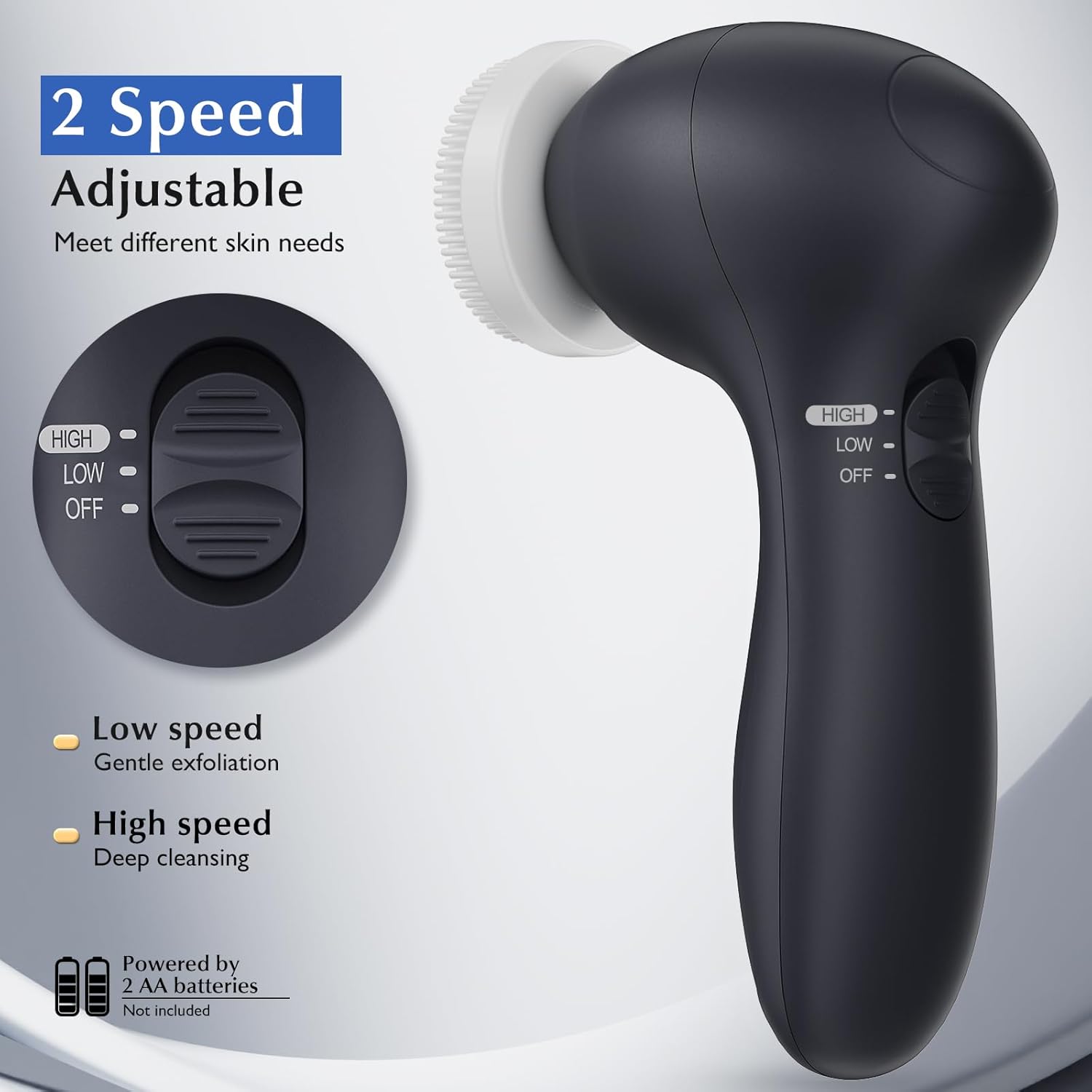 Coslus Facial Cleansing Brush Silicone Face Scrubber: 7 In 1 Fbs-D Electric Exfoliating Rotating Massage Device Waterproof Deep Cleaning Exfoliation Spa Machine - Electronic Skin Care Wash System : Beauty & Personal Care