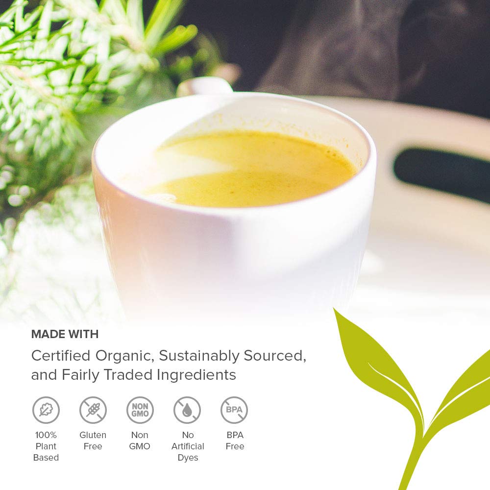 Banyan Botanicals Turmeric Milk Mix – Organic Turmeric Latte Mix with Ashwagandha & Cardamom – Caffeine Free Golden Milk Mix Sweetened with Date Sugar – Non GMO - Sustainably Sourced - Vegan (3.5 oz) : Grocery & Gourmet Food