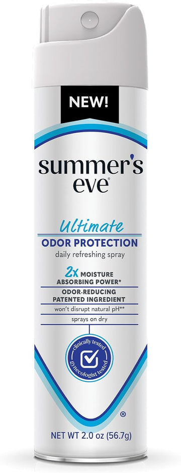 Summer'S Eve, Ultimate Odor Control, Feminine Spray For Odor Protection, Talc-Free, Absorbs Moisture, 2 Oz