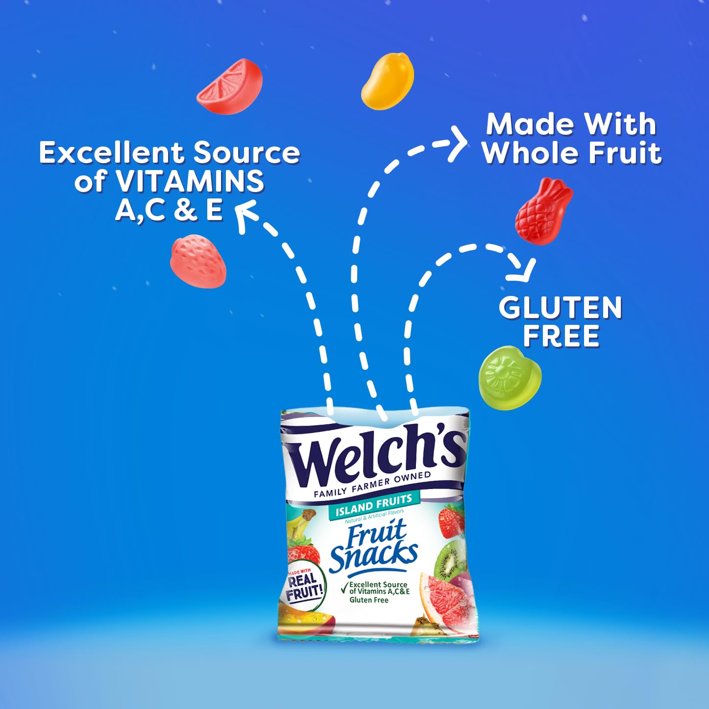 Welch's Fruit Snacks Bundle, Mixed Fruit & Island Fruits, Gluten Free, Bulk Pack, Individual Single Serve Bags, 0.8 oz (Pack of 80) : Everything Else