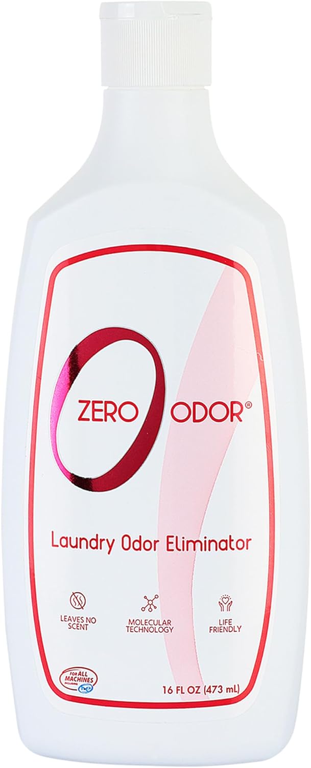 Zero Odor – Laundry Odor Eliminator - Permanently Eliminate laundry Odor – Patented Molecular Technology Best For Clothes, Towels & Linens, Shoes, Bags, Etc. - Smell Great Again, 16oz