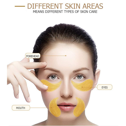 30 Pairs Venzen Gold Eye Mask Power Crystal Gel Collagen Masks, Great For Anti Aging, Dark Circles & Puffiness (Gold)