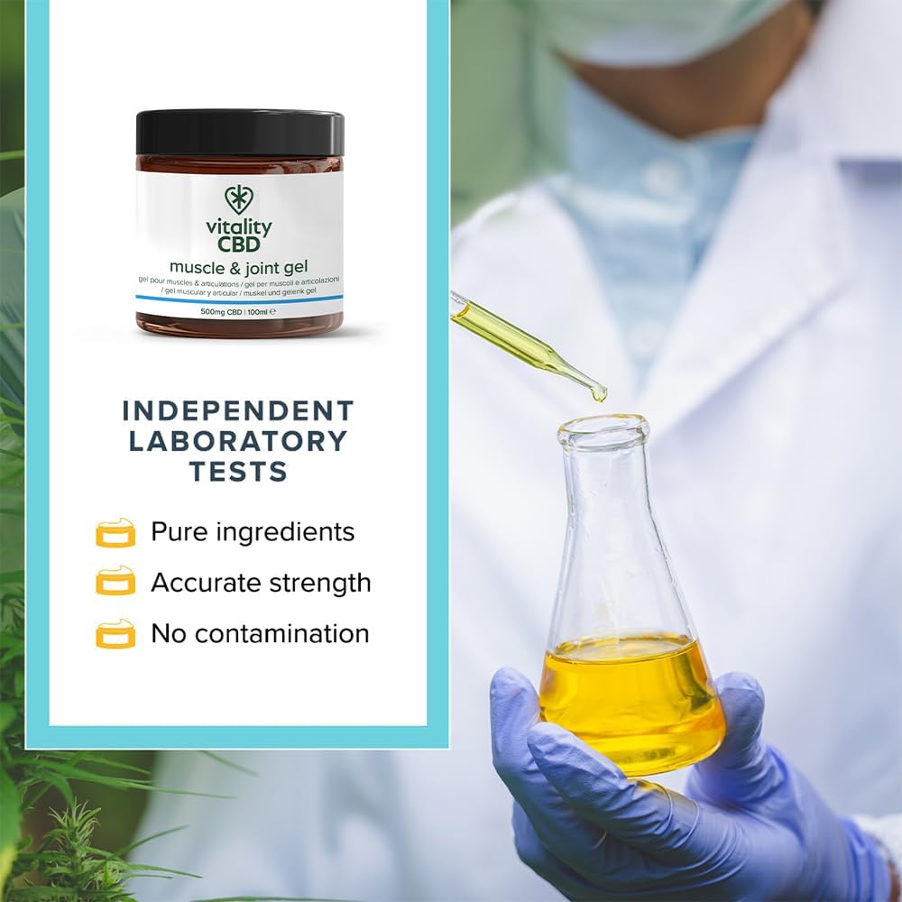 Vitality CBD Muscle & Joint Gel, 500 mg Strength CBD, 100 ml, NO THC : Amazon.co.uk: Health & Personal Care