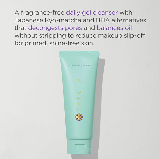 Tatcha The Matcha Cleanse | Daily Clarifying Gel Cleanser, Decongests Pores And Balances Oil For Primed, Shine Free Skin | 5 Oz