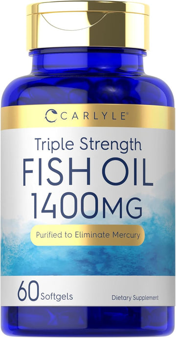 Carlyle Triple Strength Fish Oil | 1400Mg | 60 Softgels | Omega 3 Supplement | Non-Gmo, Gluten Free