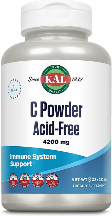 Kal Vitamin C Powder Acid-Free Unflavored Tablets, 4200 Mg, 8 Ounce