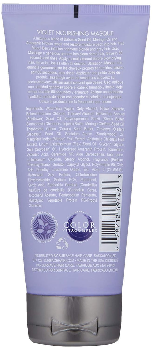 Surface Hair Violet Nourishing Masque, Moisturize, Repair And Brighten Blonde And Gray Hair, 6 Fl. Oz